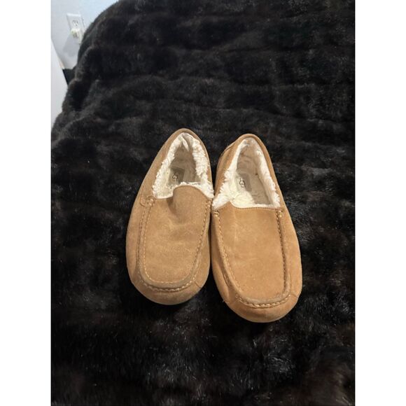UGG ASCOT CHESTNUT SUEDE SHEEPSKIN SLIPPERS MOCCASINS SHOES SIZE 10 EEE main image 6